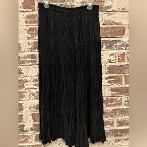 Oxford faux suede pleated maxi skirt